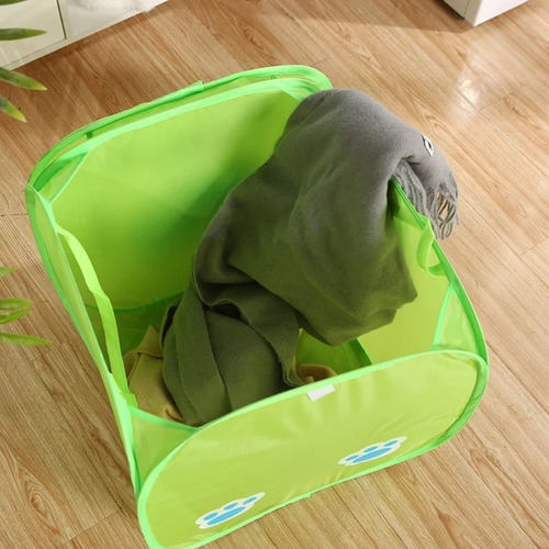 Imagen 3 de 6 de Cesto De Ropa Sucia, Lavandería Con Tapa Plegable Animados
