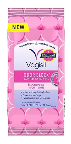 Vagisil Toallitas Íntimas Femeninas Odor Block 20 Unid 