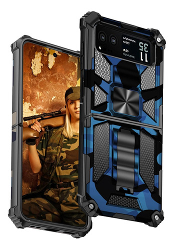 Funda Camo De Grado Militar Con Soporte Para Motorola Razr 4