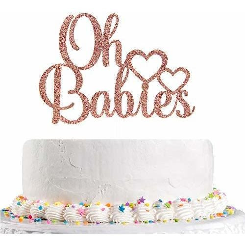 Talorine Glitter Oh Babies Cake Topper Gemelos Baby Shower 1