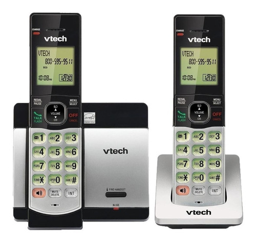Teléfono VTech CS5119-2 inalámbrico - color gris/negro