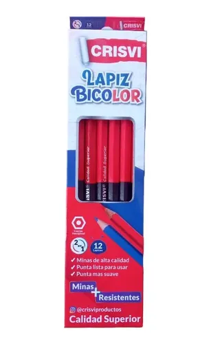 comprar Lapiz Bicolor Hexagonal Rojo\u002Fazul Marca Crisvi (pack X 24) 