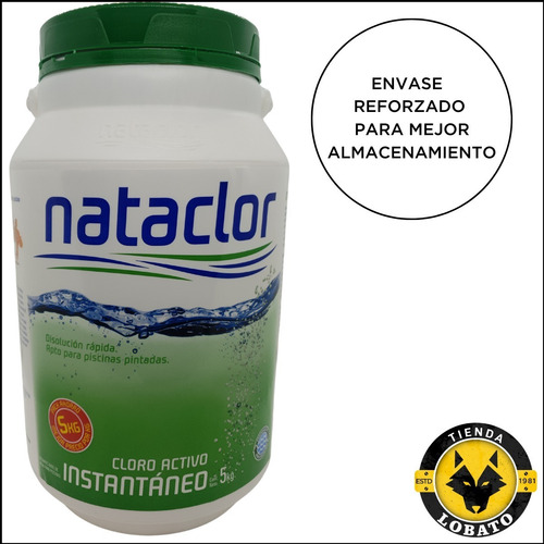 Imagen 5 de 10 de Cloro Granulado Instantaneo Nataclor Pileta Fibra Lona 5 Kg