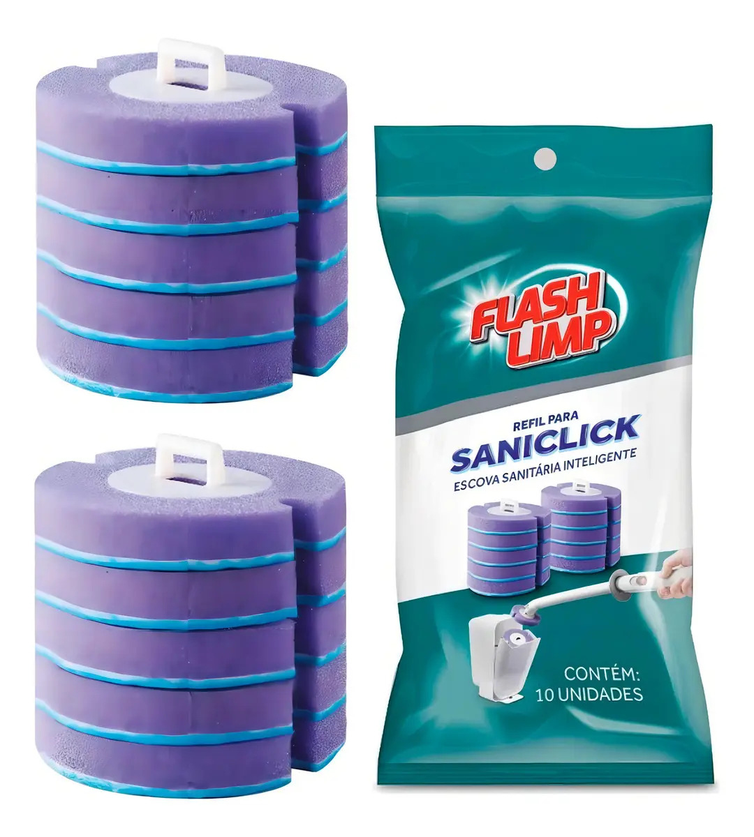 Refil Escova Sanitaria Privada Saniclick C/10 Flash Limp