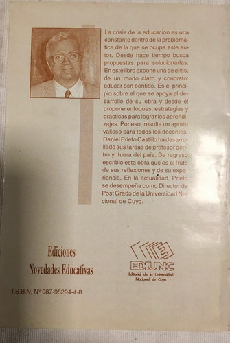 Libro Educar Con Sentido Daniel Prieto Castillo (Usado)