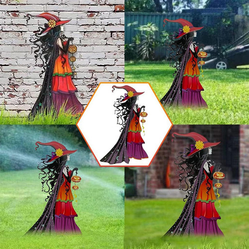 Cartel De Halloween Con Decoración De Jardín De 39cmx20cm