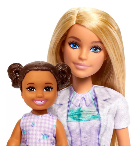 Boneca Barbie Profissões Dentista Com Paciente Jcr74 -mattel