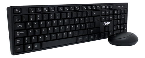 Kit De Teclado Y Mouse Inalámbrico Ghia Receptor Ubs Español Negro Negro
