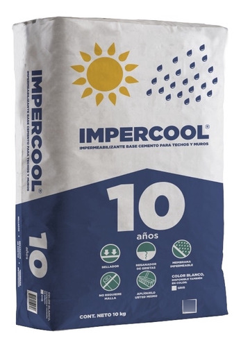 Impercool Impermeabilizante Base Cemento Blanco 10kg - Cemix