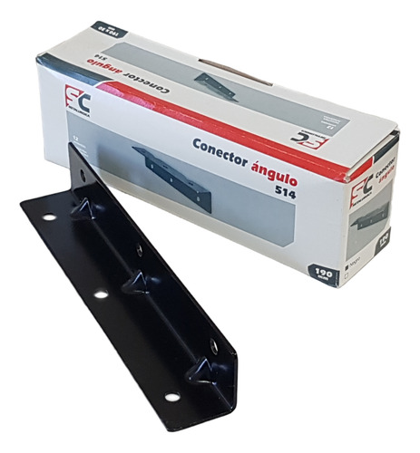 Caja X 12 Conectores Angulo Negro 190 X 30 X 30mm Modelo 514