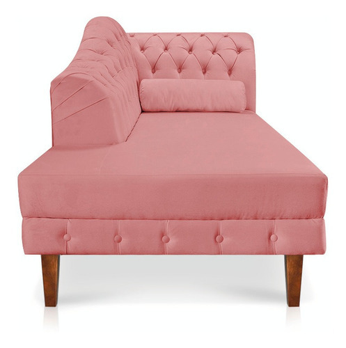 Divã Recamier Mônaco 165 Cm Suede Pés Chanfrado D'rossi Cor Rose