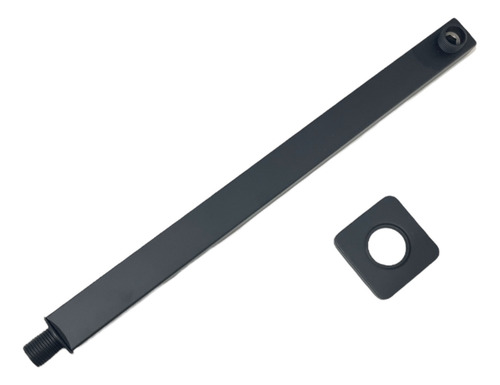 Brazo Ducha Cuadrada Negro Mate 40cm Acero Inoxidable