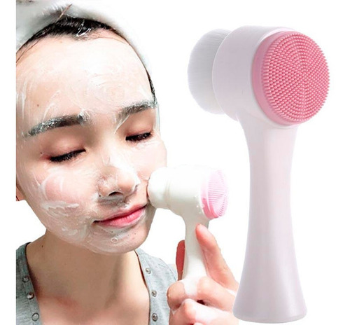 Imagen 1 de 7 de Cepillo Limpieza Facial Doble Cara Manual Exfoliante