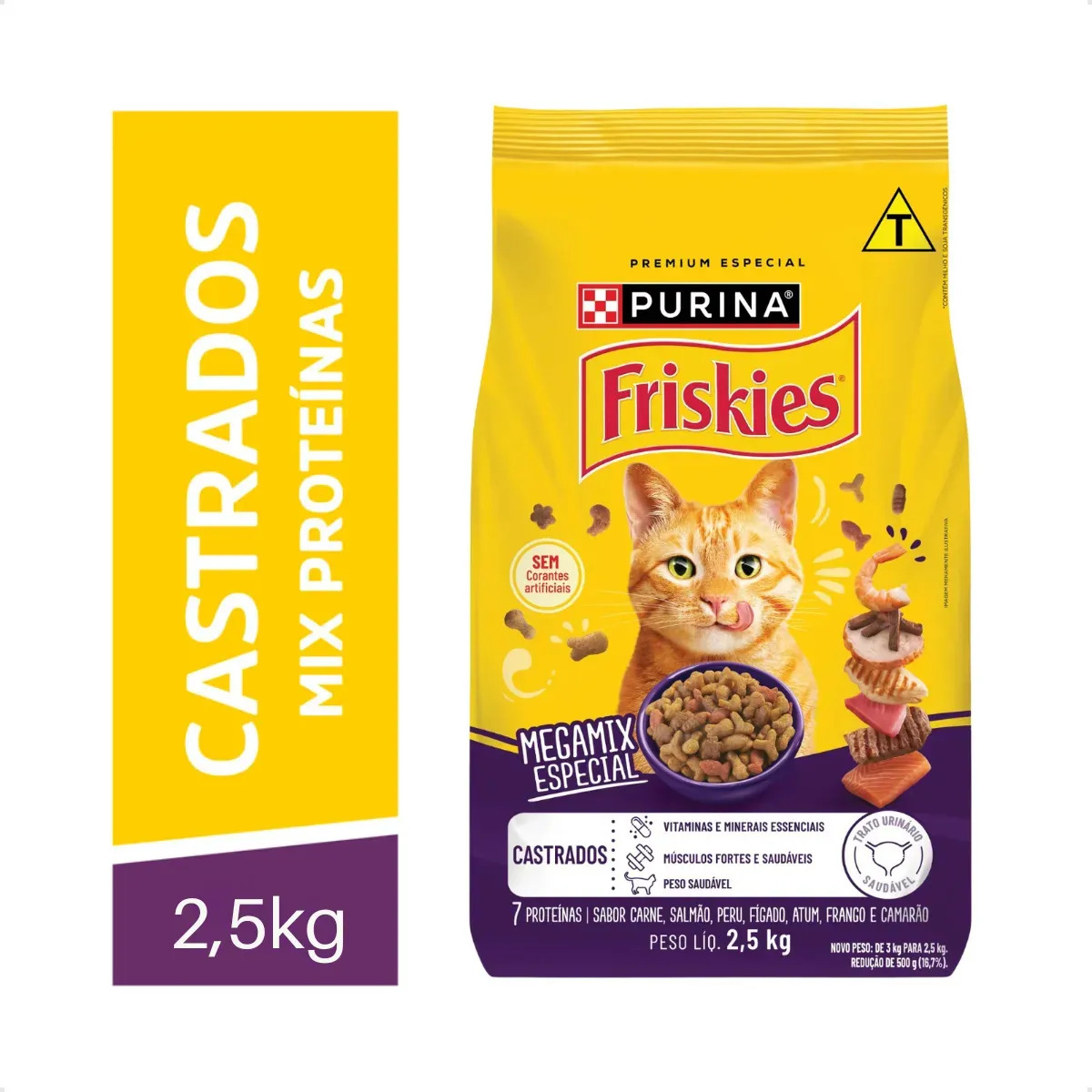 Ração Friskies Megamix Gatos Castrados 2,5kg 7 Proteínas