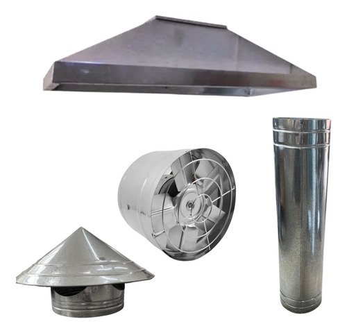 Kit Coifa Completo Com Exaustor De 1,90 X 0,60 Galvanizado