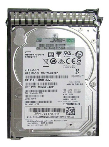 Disco duro interno HPE MM2000JEFRC 2TB