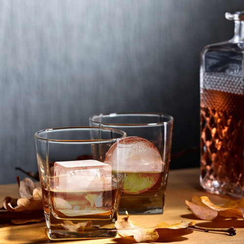 Tazas Esférico Y Cuadradas Grandes Para Bebidas, Set De 2