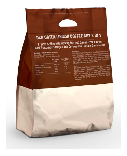 Ootea Lingzhi Coffee Mix 3 En 1 Dxn - Con Ganoderma