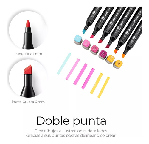 Kit Juego Marcadores Plumones Doble Punta Colores 60 Piezas