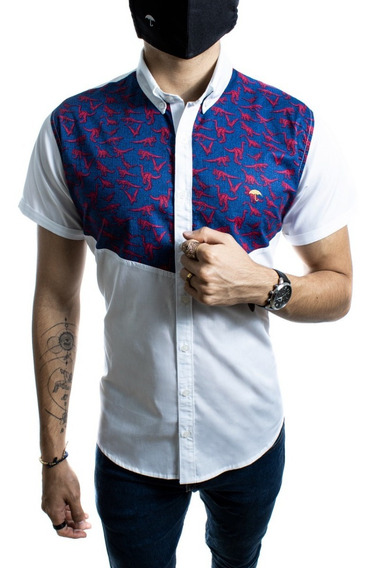 Camisas De Manga Larga Con Estampado De Dinosaurios U030 Blu Camisas De Manga Larga Con Estampado De Dinosaurios U030 Blu