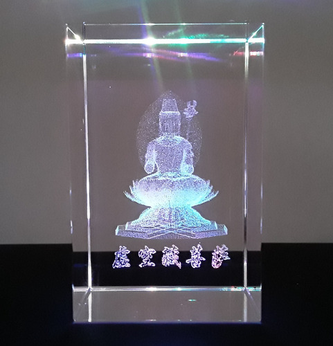 Figura Rectangular De Buda En Cristal 3d