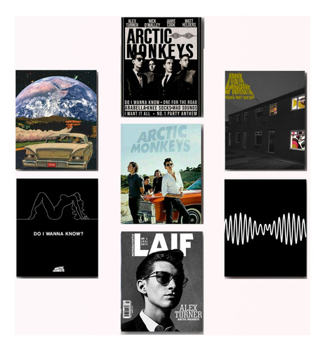 Cuadro Decorativo Arctic Monkeys Discografia Album 7 Piezas 