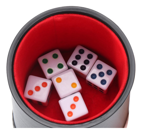 Delta-shop Taza De Dados Forrada, 6 Dados Silenciosos Yahtze