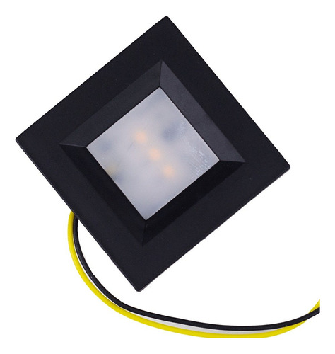 Luminaria Embutir Quadrada Led 12v 52x52mm 3000k Luz Amarela