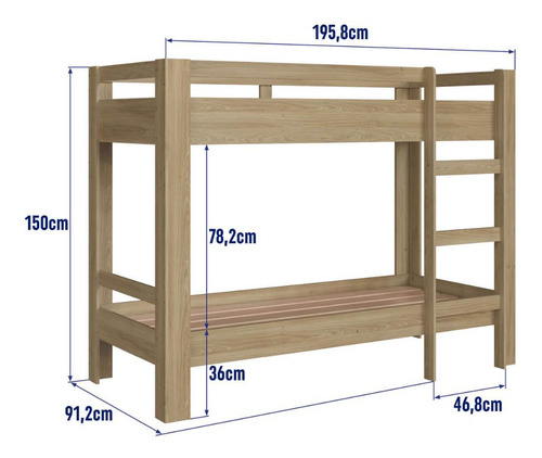 Beliche Infantil Slim Aveiro Oak
