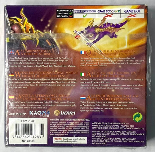 Legend Of Spyro The Eternal Night Game Boy Advance Retromx (Usado)