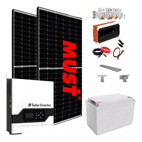 Kit Solar Panel Sharp 8.400 Watts Baterías Gel 100a  T9-1