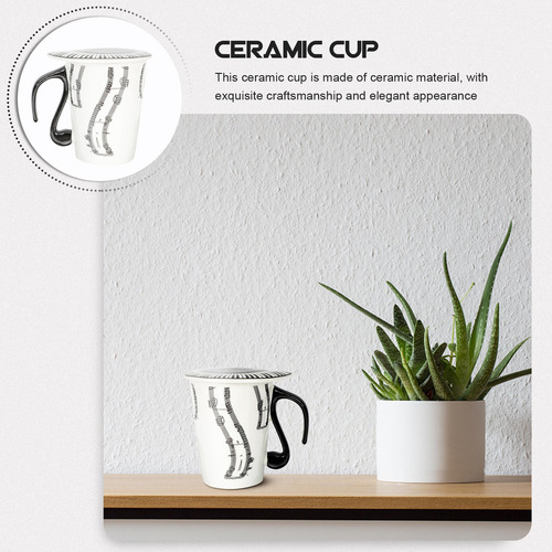 Taza De Cerámica Con Tapa Para Café Y Té Con Temática Musica