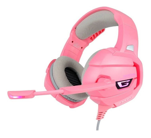 Audífonos Gamer Onikuma K5 Rosa Con Luz Led