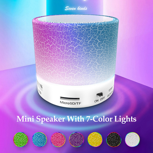 Mini Altavoz Inalámbrico Bt Con Luces De 7 Colores Para Viaj