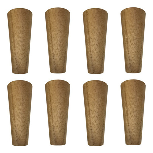 Kit 8 Pés De 20 Cm Cônico Retrô P/ Móveis Pé Palito + Chapas