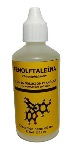 Fenolftaleína 1% Solución Etanólica Indicador Ph Gotero 60ml