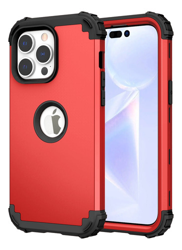 Funda Para iPhone 14/pro/14plus/14pro Max 360 Uso Rudo 3en1