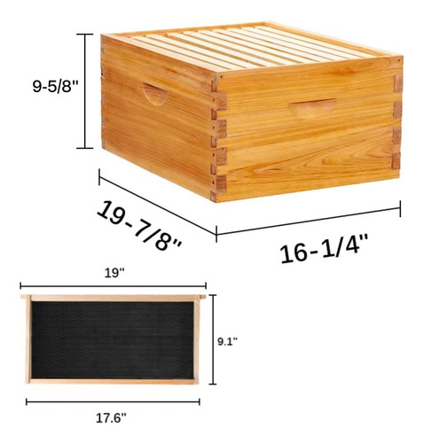 Caja De Colmena De 10 Marcos Langstroth Caja Profunda D...