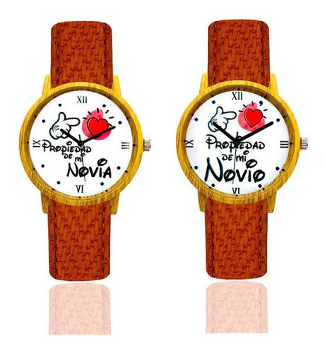 Reloj Pareja Propiedad De Mi Novia Y Novio + Estuche