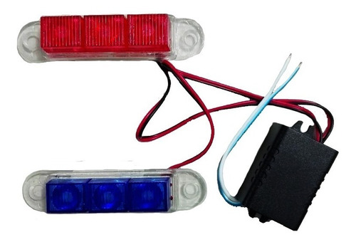 Estrobo De 3 Led Azul/azul, Rojo/azul (10 Jgos.)