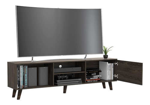 Mueble Para Tv Color Café Coñac Modelo Cincinnati 180 Cm Lar