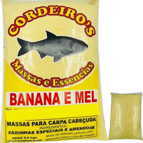 Massa De Pesca Isca Carpa Cabeçuda 2,5kg Banana E Mel Cor foto