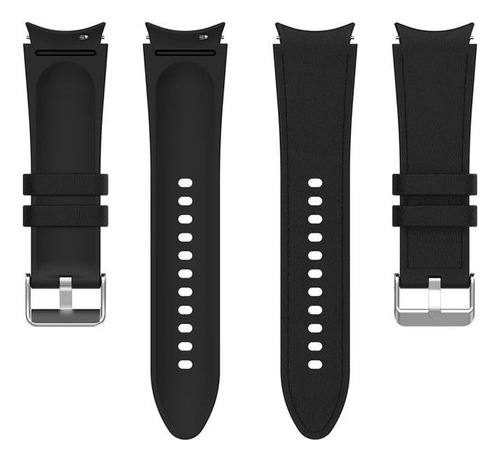 Malla 20mm Compatible Con Samsung Galaxy Watch 4 5 6 7 40-44mm 5 Pro Cuero Y Silicona Generica Marca Miaband Amarillo