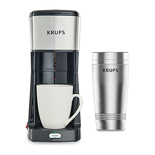 Krups Cafetera Goteo Acero Inoxidable Con Taza De Viaje 12 O