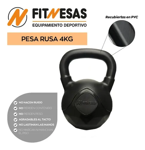 Set De 3 Pesas Rusas 4 Kg + 6 Kg + 8 Kg Kettlebell