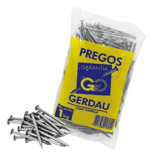 Prego Com Cabeça 18x27 2 1/2 X10 1kg - Gerdau | Prego Resist
