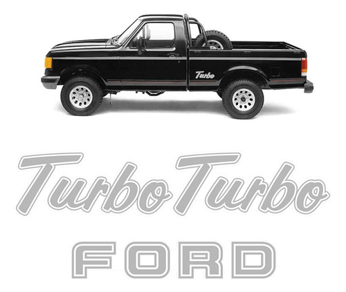 Adesivos Ford Turbo F-1000 1993 1994 1995 Emblemas Prata