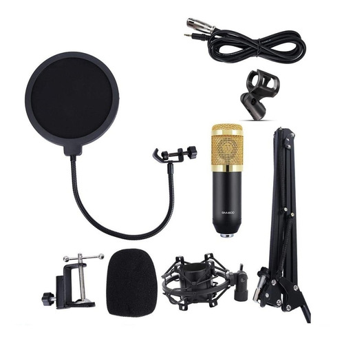 Imagen 1 de 10 de Microfono Condensador Profesional De Estudio Kit Tripode