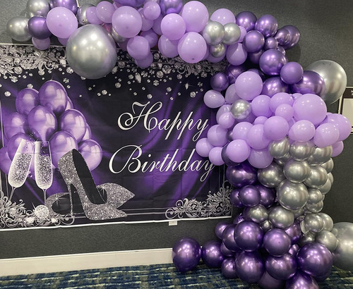 Fondos Fotográficos Avezano Silver Purple 2.1x1.5m Birthday