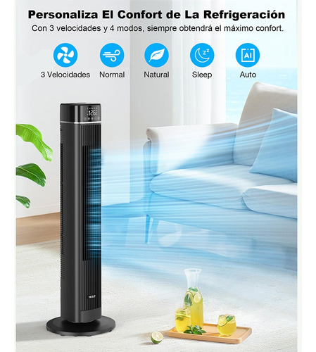 Ventiladores De Torre 40 Inch 9 M/s Silencioso 3 Velocidades